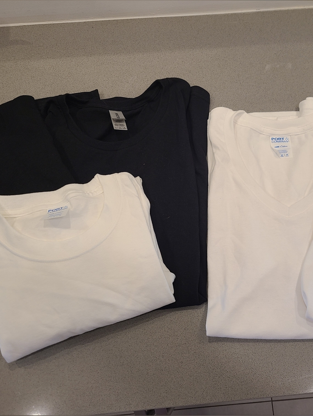 Classic Crew & V-Neck Tee Bundle - White and Black